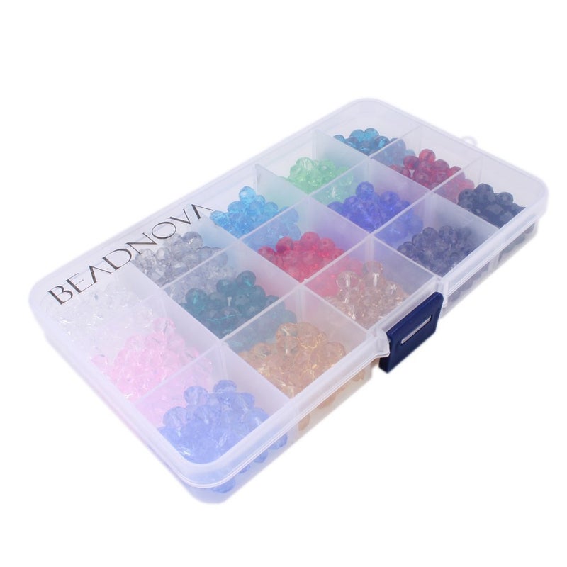 BEADNOVA 8mm Briolette Crystal Glass Beads Roundelle Crystal Beads(450pcs) - Image 4